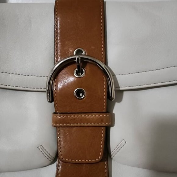 Vintage Y2K White Mini Leather Square Soho Shoulder Bag - Picture 3 of 8